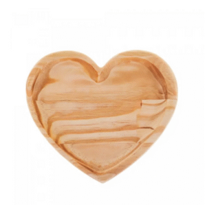 Bandeja Coração Pinus 22cm