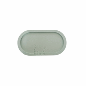 Bandeja Oval verde com borda MDF