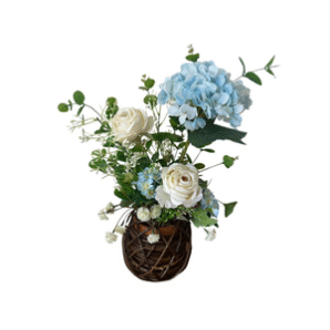 Vaso Cipó + Arranjo Azul