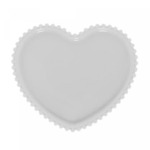 Prato raso coração branco